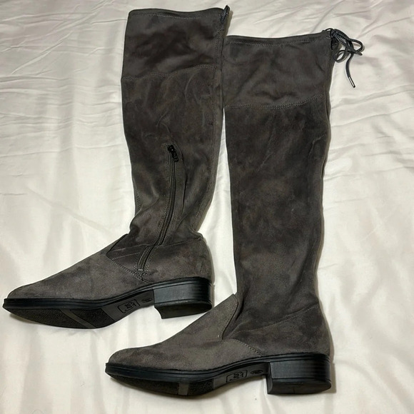 Circus Sam Edelman Peyton Stretch Over-The-Knee Boot Grey  SZ 7.5 Suede - Picture 2 of 11